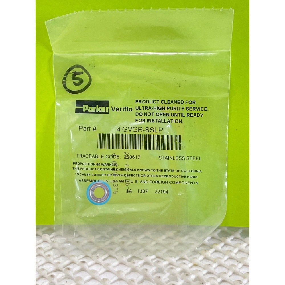 Parker Veriflo 4 GVGR-SSLP Stainless Steel Gasket Ultra-High Purity Seal SEALED